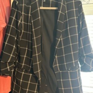 Madison Black and White Checkered Blazer